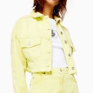 Topshop Acid Wash Crop Jacket